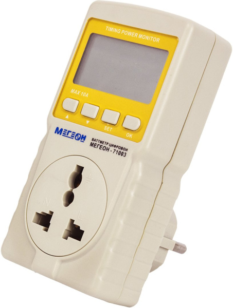 Ваттметр с функцией таймера МЕГЕОН 71003 купить по низкой цене | МАКСПРОФИТ